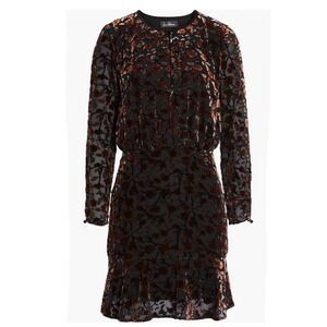 NWT Sam Edelman $178 Velvet Burnout Keyhole Neck Short Dress Velvet Mesh Sz 4 Sm